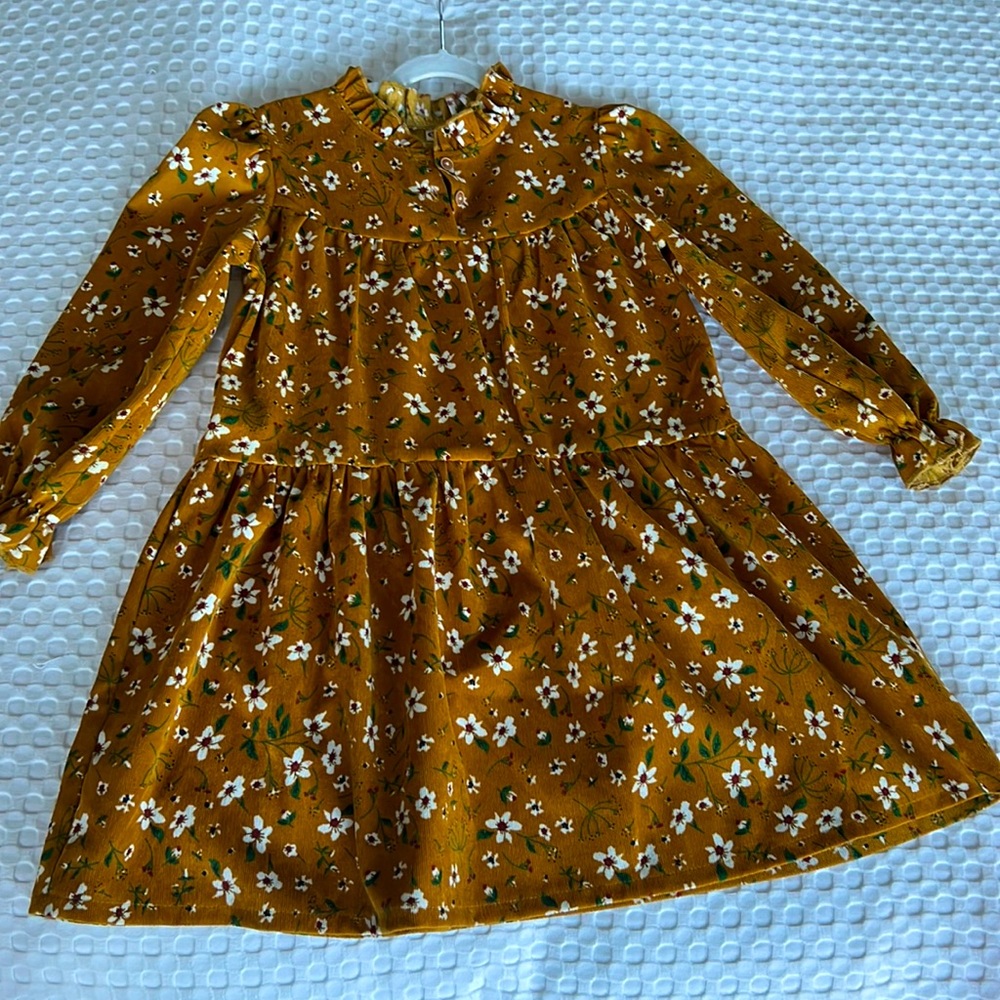 Beautiful Girls Fall Floral Corduroy Dress